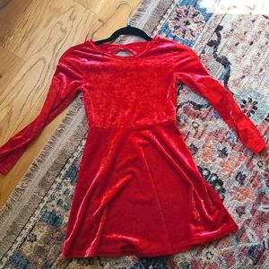 Red velvet dress